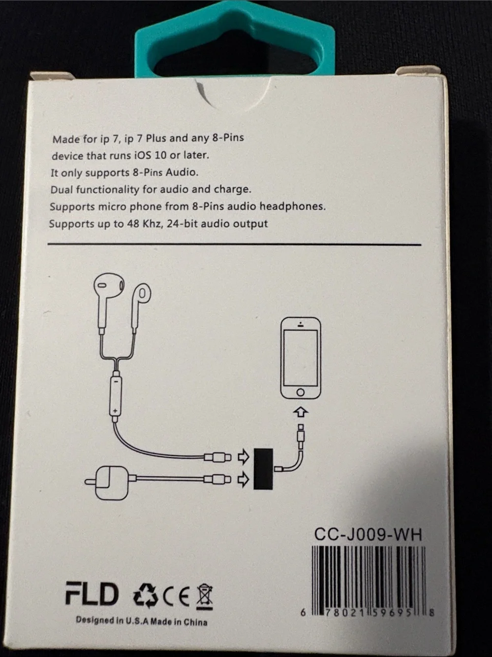 Dual 8-Pin Audio & Charging Adapter (White)